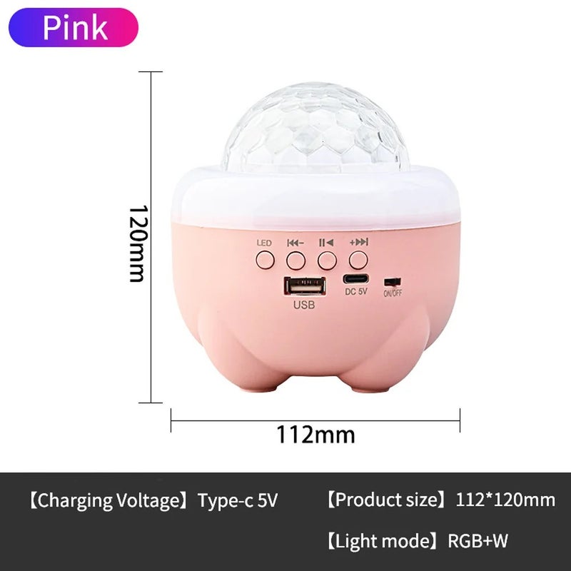 Bluejw Starry Sky LED Projector Night Light - Music Player Party Speaker Lamp - Rotating Galaxy Projector Night Lights for Bedroom, Parties - Image 1